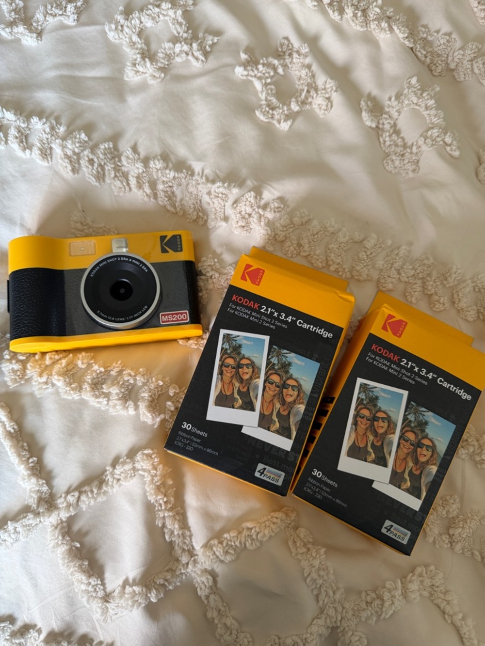 Kodak Yellow MS200 Instant Camera with Yellow & Black Accents
